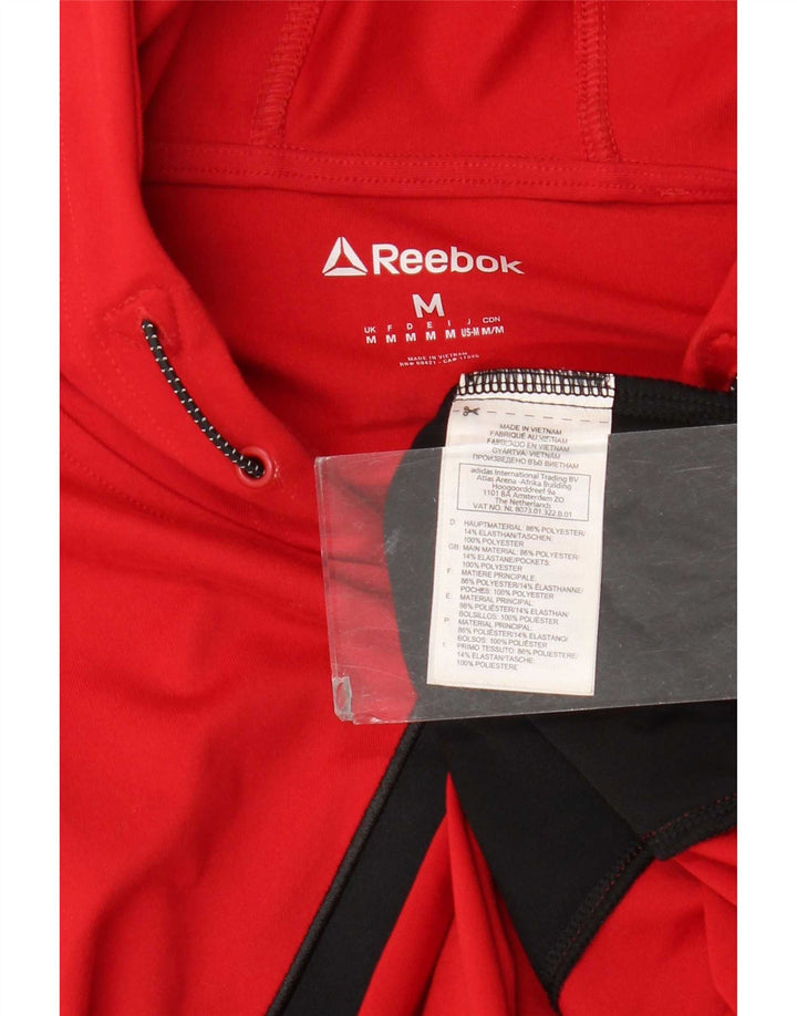 Męski sweter z kapturem Reebok z grafiką, średni czerwony, poliester