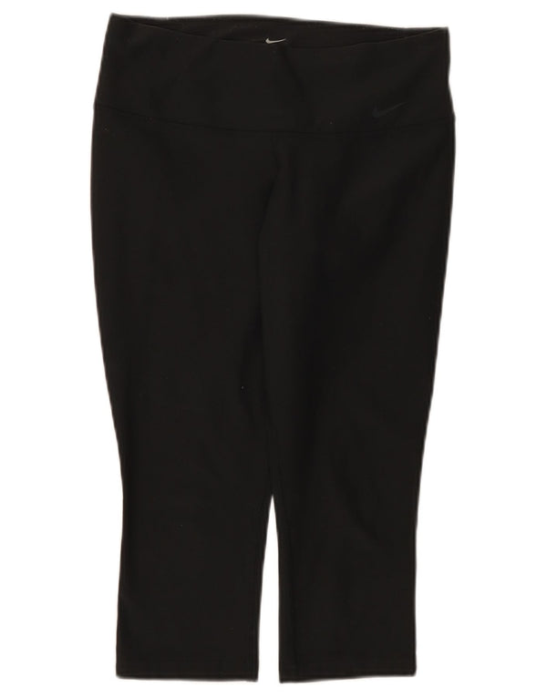 Damskie legginsy Nike Dri Fit Capri UK 8, małe, czarne, poliestrowe
