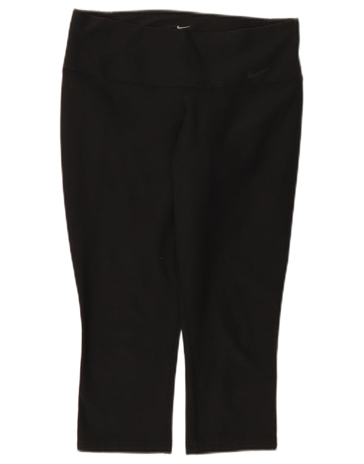 Damskie legginsy Nike Dri Fit Capri UK 8, małe, czarne, poliestrowe