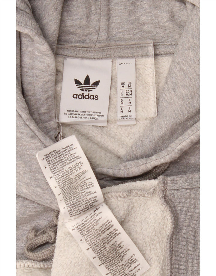 Męska bluza z kapturem Adidas, średnia, szara, bawełniana nakrapiana