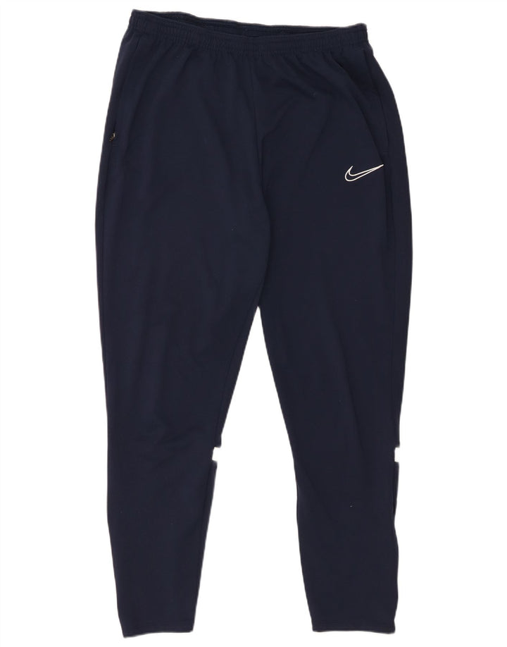 Męskie spodnie dresowe Nike Dri Fit, duże, granatowe, z poliestru