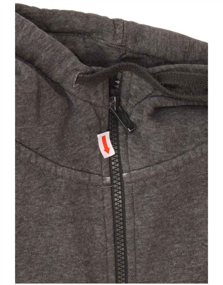 NIKE Mens Zip Hoodie Sweater Large Grey Cotton