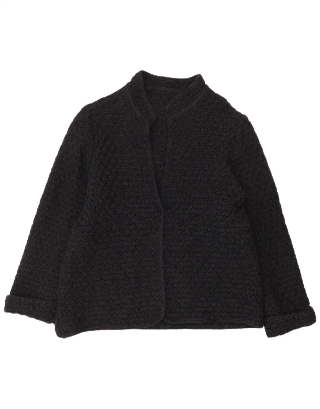 Sweter damski w stylu vintage, UK 12, średnia czarna wełna