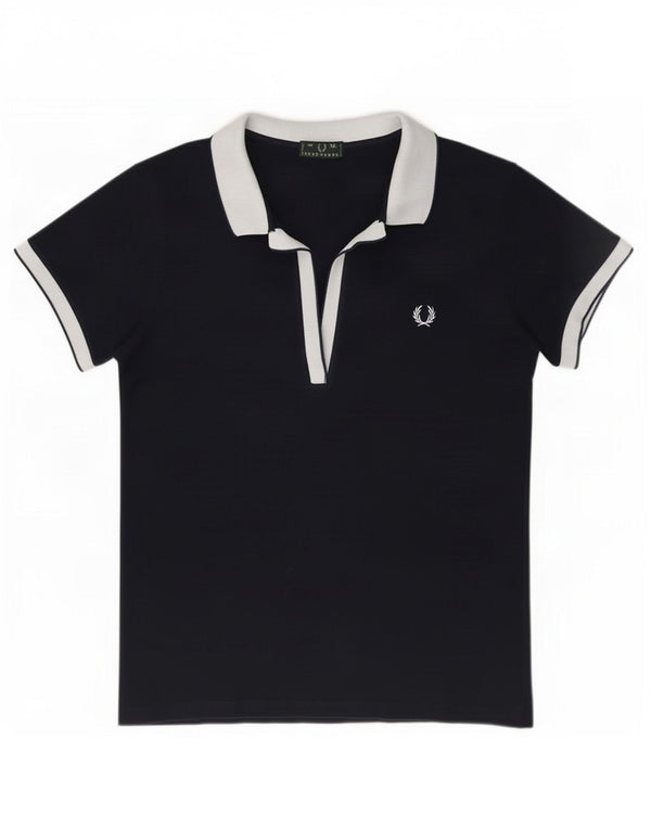 Damska koszulka polo Fred Perry UK 18 XL, granatowa, bawełniana w bloki kolorów