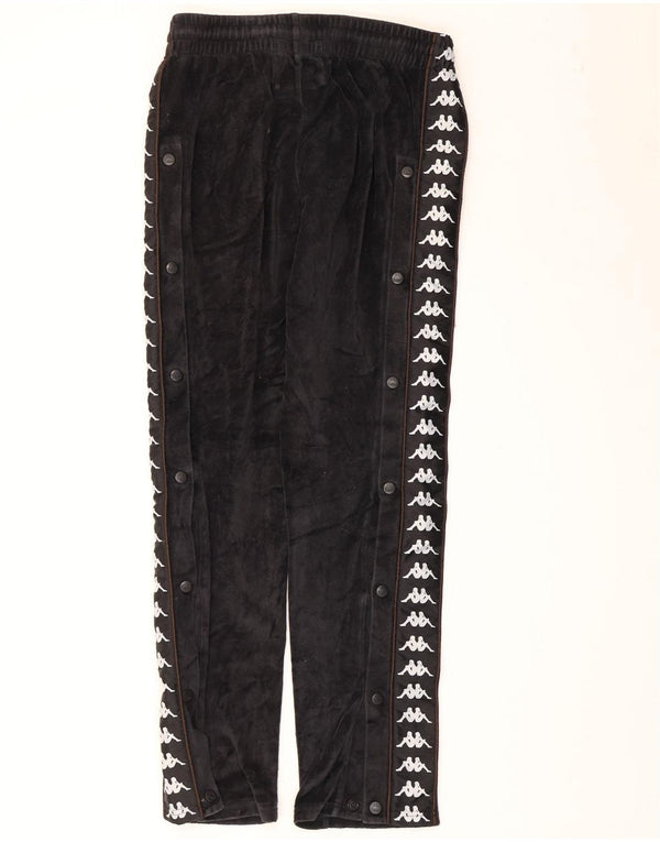 Damskie spodnie dresowe Kappa z grafiką UK 10, małe, czarne, bawełniane