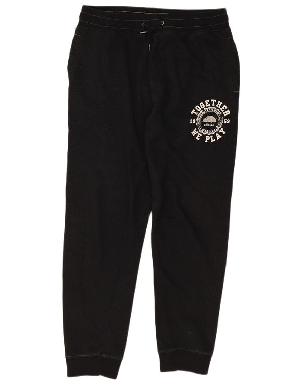 Damskie spodnie dresowe Ellesse Graphic Joggers UK 20 2XL Czarna bawełna