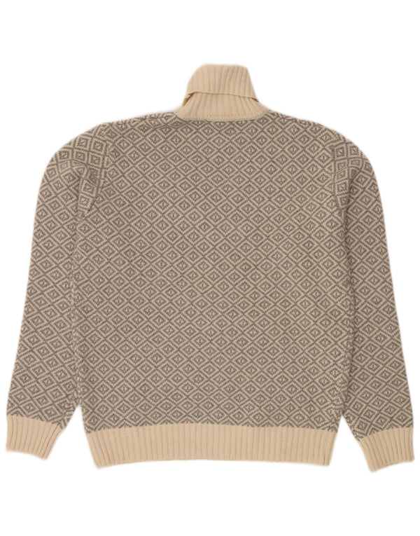Męski sweter z golfem Marina Militare 3XL w kolorze beżowym, geometrycznym, z owczej wełny