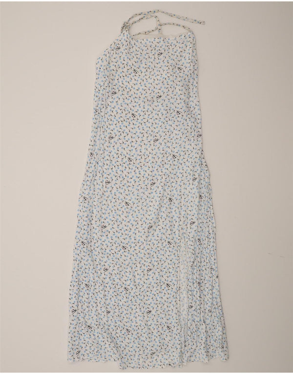 Damska sukienka Maxi Halter Tommy Hilfiger UK 18 XL Biała wiskoza w kwiaty