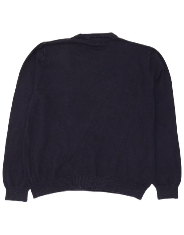 Marks & Spencer Męski sweter z okrągłym dekoltem XL, granatowy, bawełniany