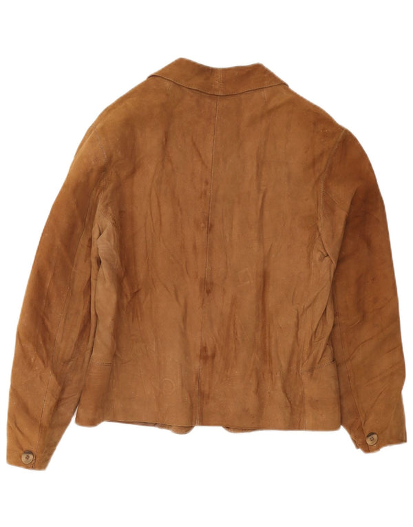 Vintage damska marynarka zapinana na 3 guziki, UK 12, średni brąz