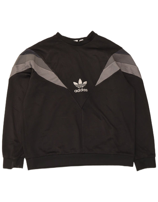 Adidas Męska bluza bluza XL Czarny poliester z blokami kolorów