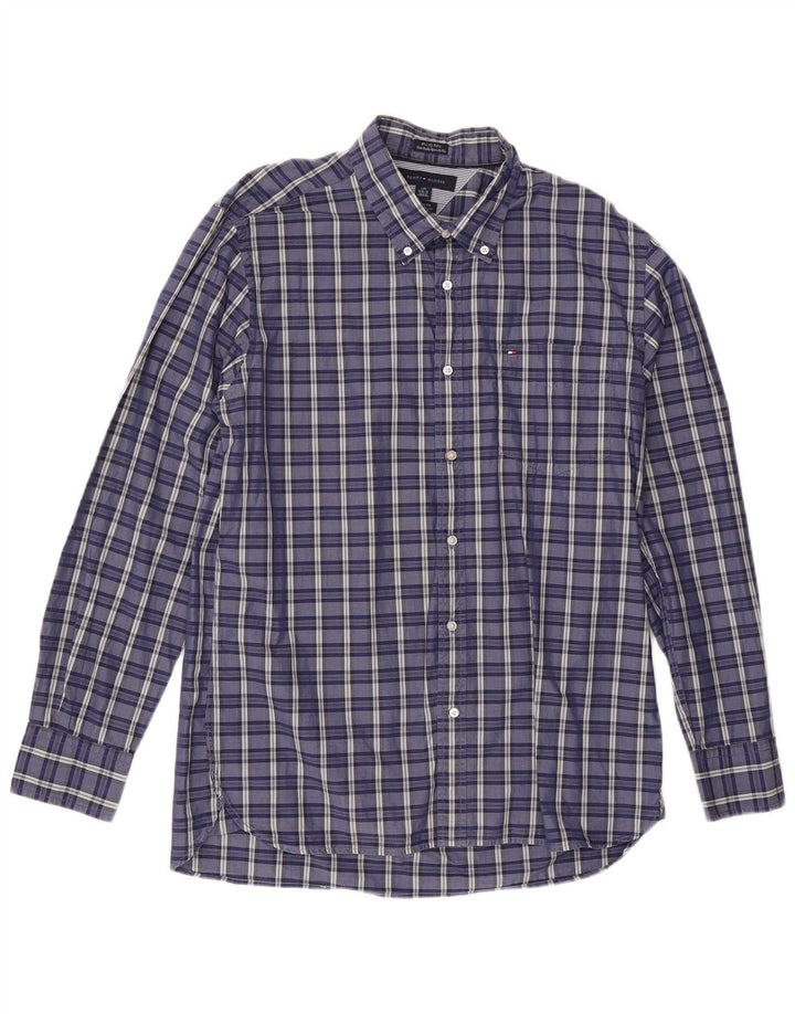Koszula męska TOMMY HILFIGER o dopasowanym kroju, rozmiar 16 1/2, duża niebieska kratka