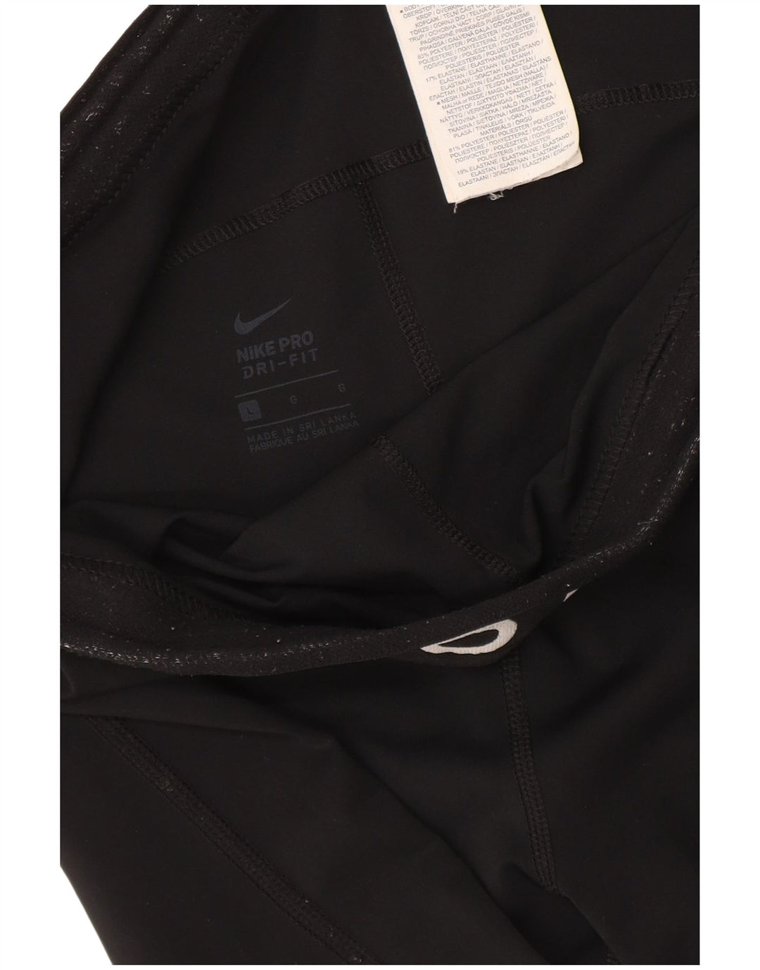 Damskie legginsy Nike Dri Fit Crop Graphic UK 14, duże, czarne, poliestrowe