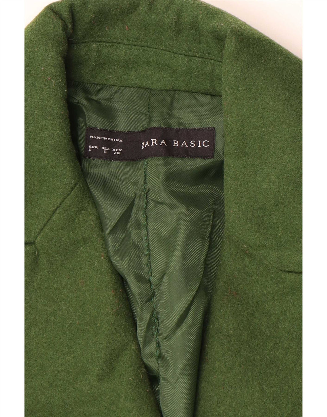 Dwurzędowy płaszcz damski Zara UK 10 Small Green