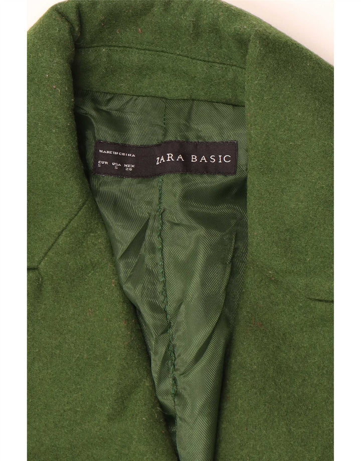 Dwurzędowy płaszcz damski Zara UK 10 Small Green