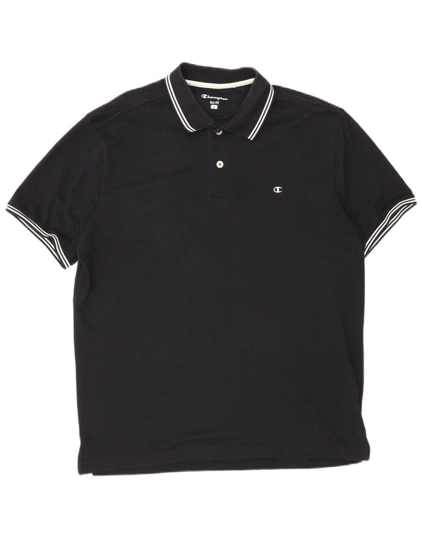Męska koszulka polo Champion Easy Fit, duża, czarna, bawełniana