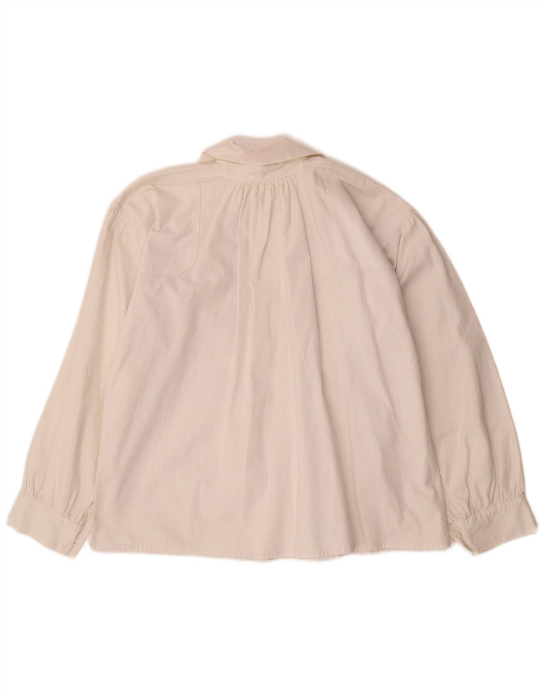 Damska bluzka koszulowa VINTAGE UK 12 Średni biały kwiatowy