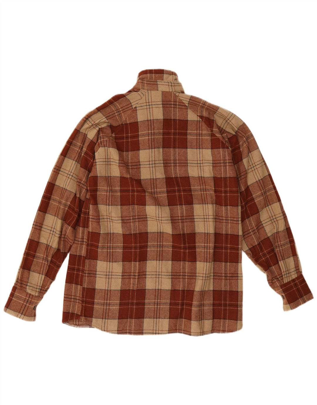 Męska koszula flanelowa w stylu vintage, w średnią brązową kratkę