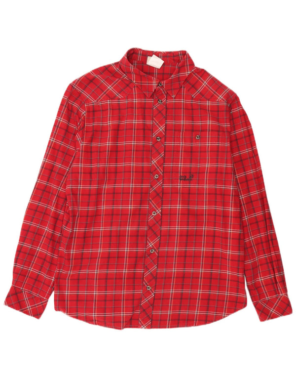 Męska koszula flanelowa Jack Wolfskin UK 44/46 XL, bawełniana w czerwoną kratę