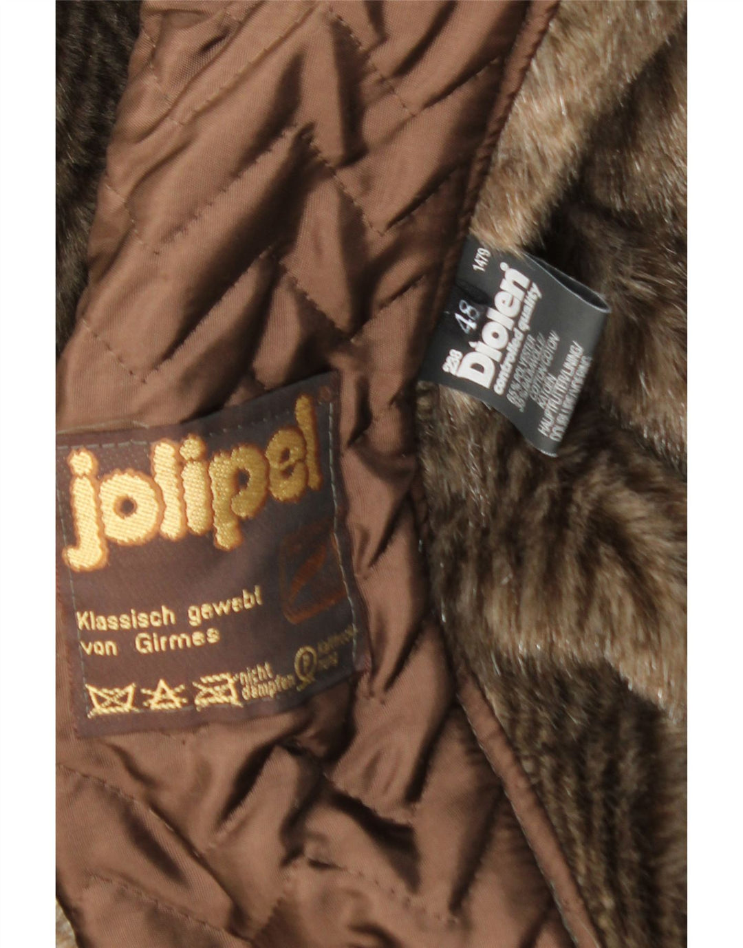 JOLIPEL Womens Sherpa Overcoat EU 48 2XL Brown Polyester Vintage Jolipel and Second-Hand Jolipel from Messina Hembry 