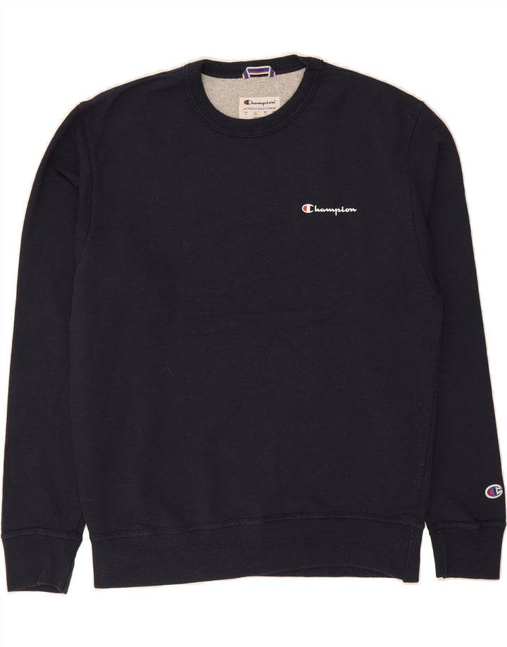 CHAMPION Mens Sweatshirt Jumper Medium Navy Blue Cotton Vintage Champion and Second-Hand Champion from Messina Hembry 