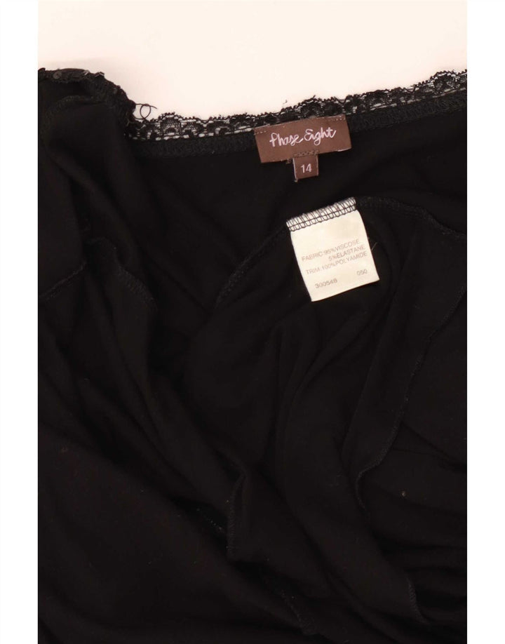 Damski sweter rozpinany Phase Eight, wiązany z przodu, UK 14, średnia czarna wiskoza