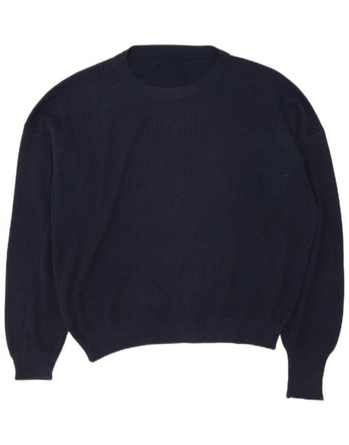 Vintage męski sweter z dekoltem w łódkę XL granatowy