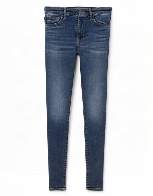Damskie jeansy Levi's 720 z wysokim stanem, bardzo obcisłe W27 L30, niebieska bawełna