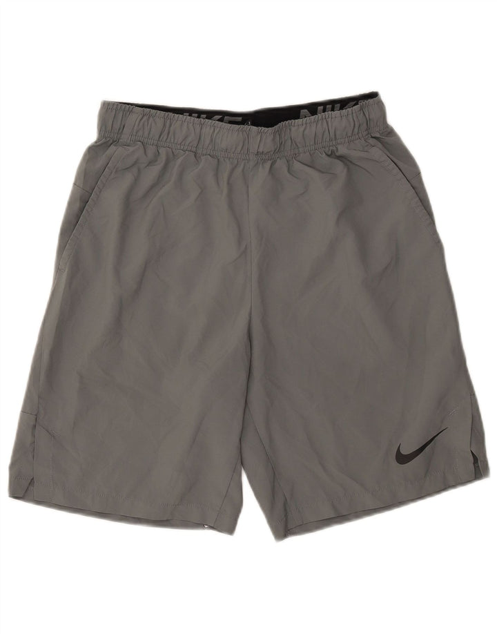 Męskie spodenki sportowe Nike Dri Fit Standard Fit, małe, szare, poliestrowe
