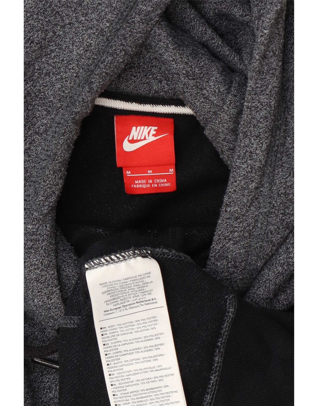 Męski sweter z kapturem i zamkiem Nike, średni granatowy, bawełniany w cętki