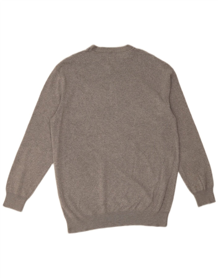 Męski sweter z okrągłym dekoltem ZARA, duży, szary, wiskoza