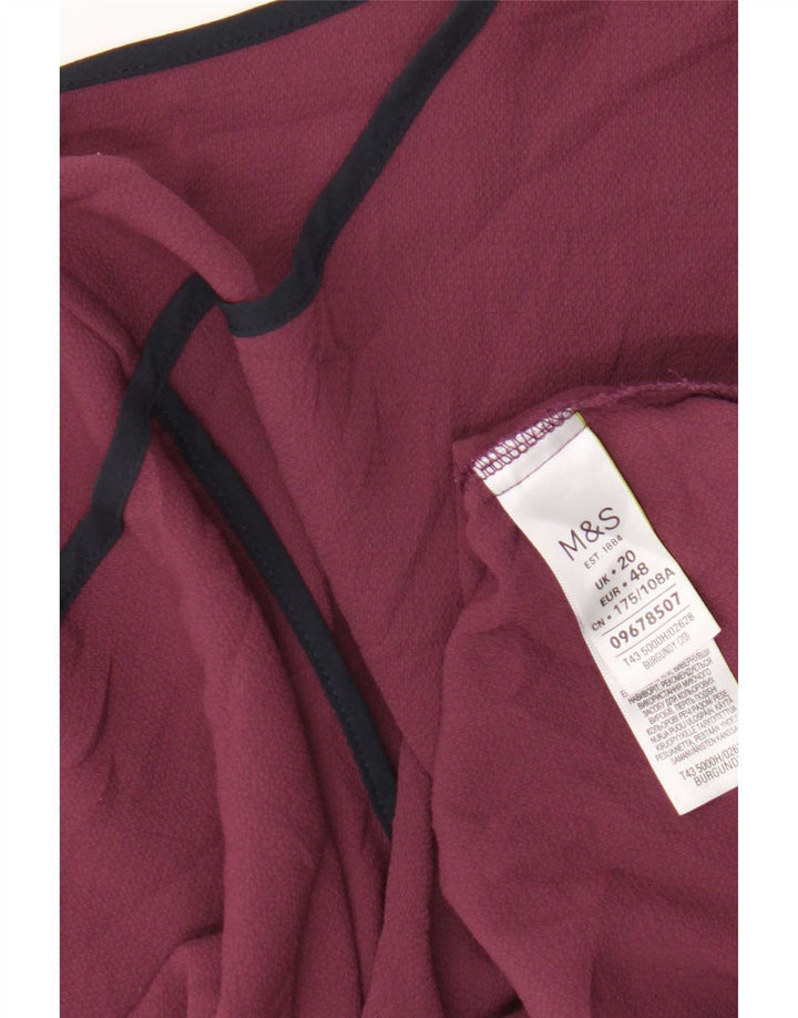 Marks & Spencer Damska bluzka o regularnym kroju UK 20 2XL Burgundowy poliester