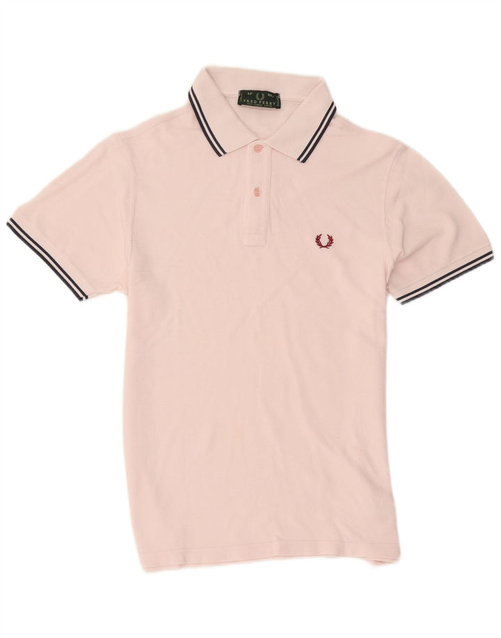 Męska koszulka polo Fred Perry, bawełniana w średnie różowe paski