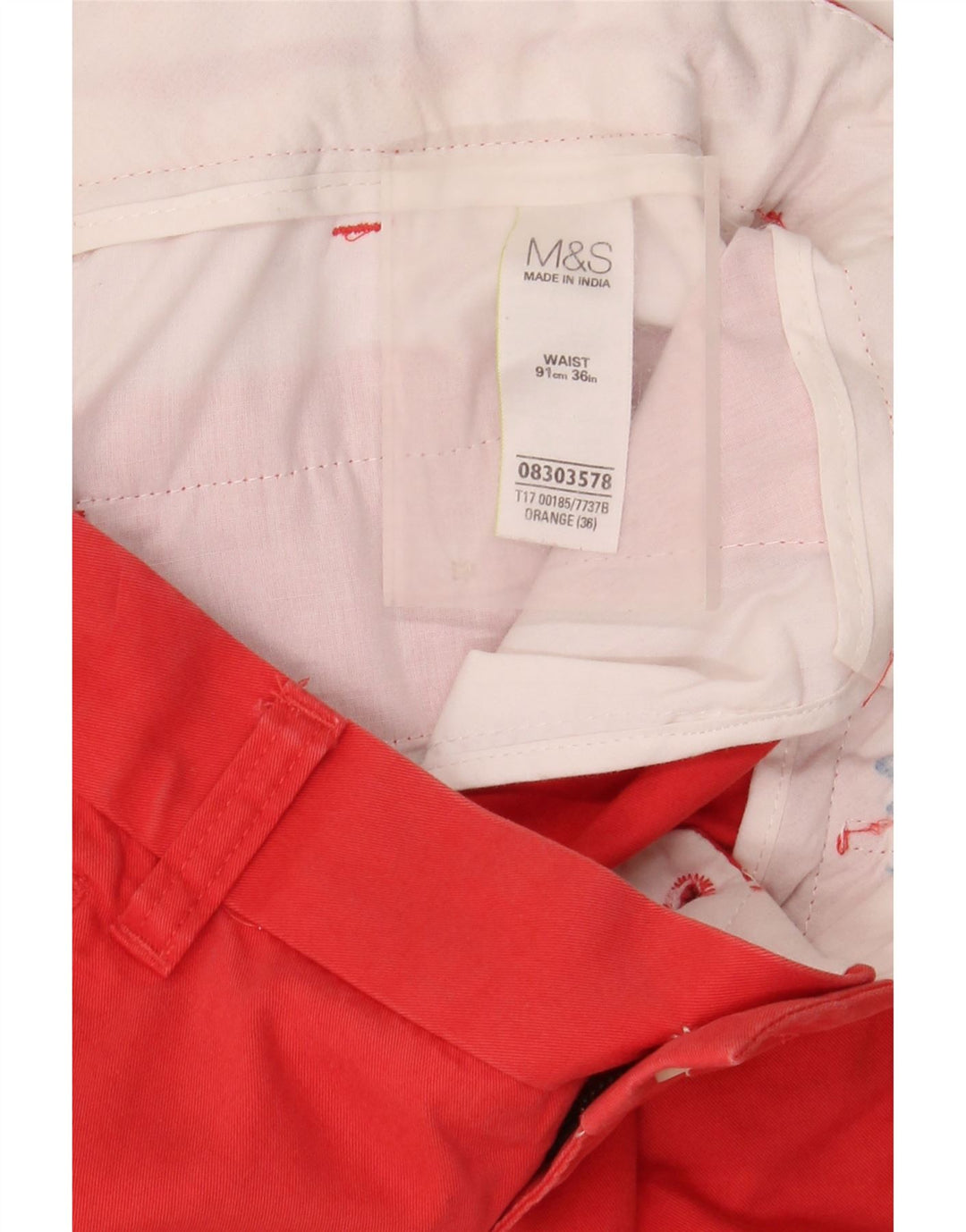 Męskie spodenki Chino Marks & Spencer W36, duże, pomarańczowe, bawełniane