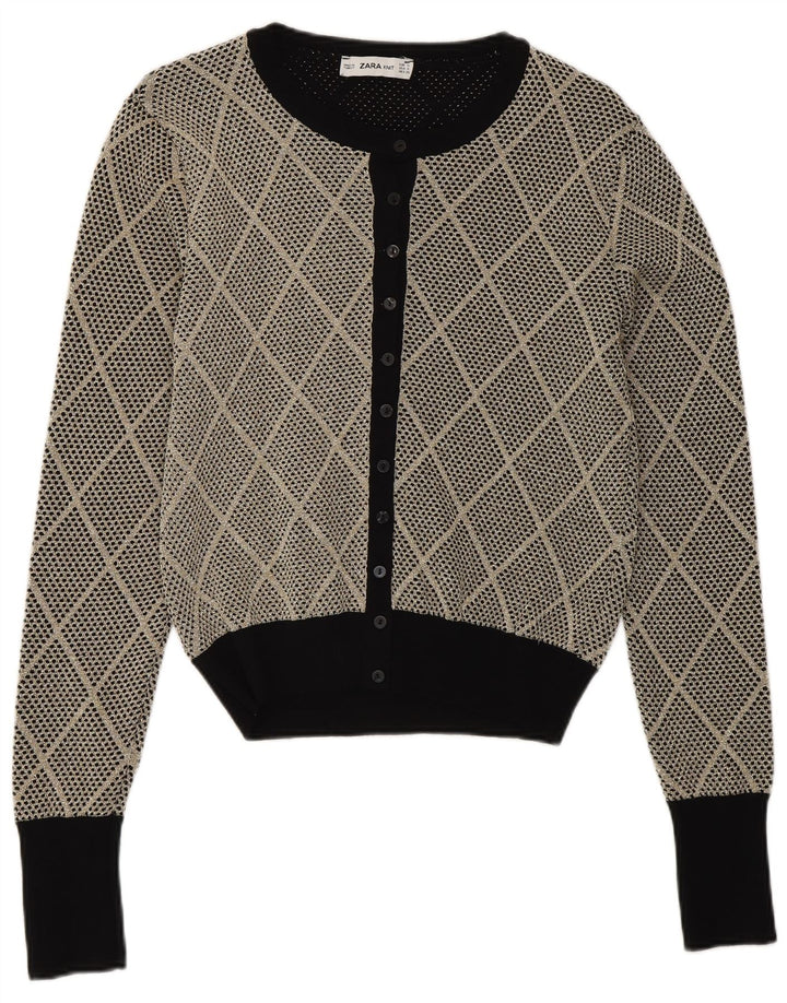 Damski sweter rozpinany Zara UK 10 Small Szary Argyle/Diamentowa Wiskoza