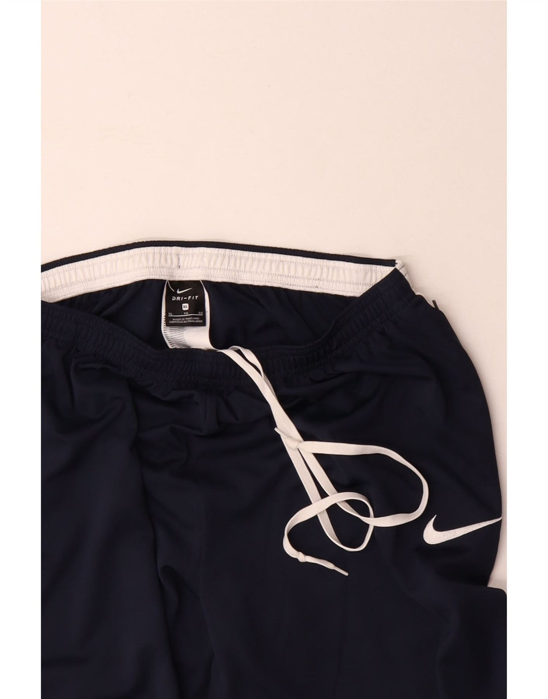 Męskie spodnie dresowe Nike Dri Fit XL, granatowe, z blokami kolorów, poliestrowe
