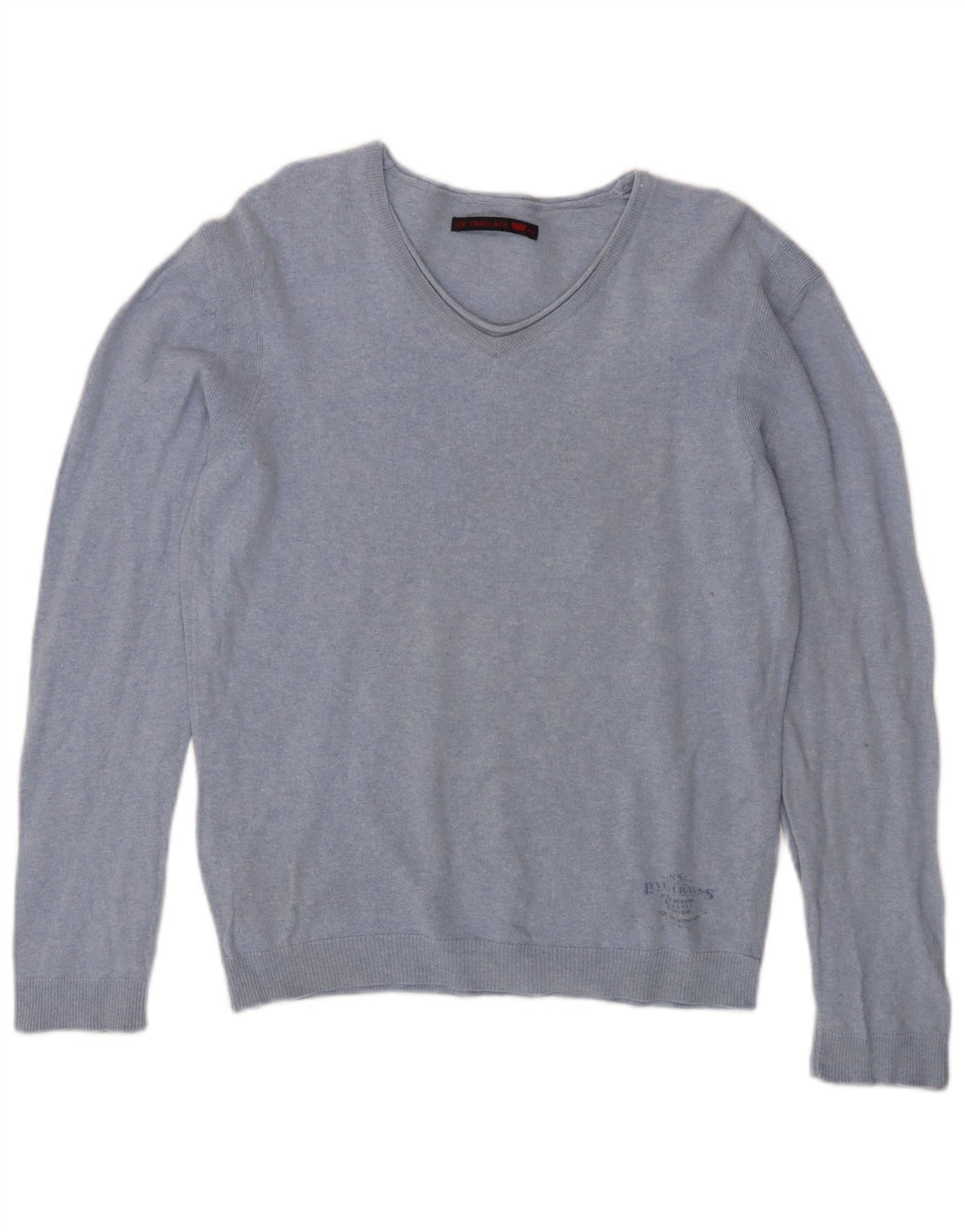 Sweter damski Levi's z dekoltem w kształcie litery V, UK 16, duży, niebieski, bawełniany