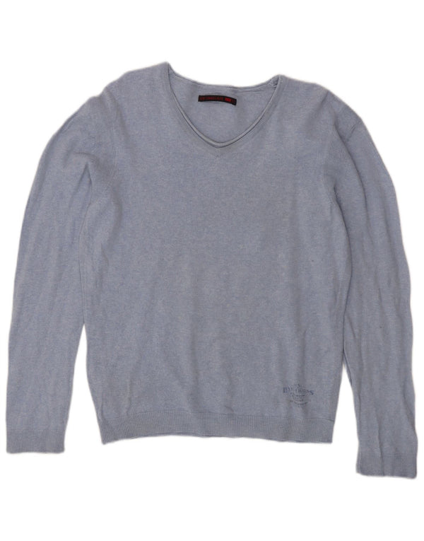 Sweter damski Levi's z dekoltem w kształcie litery V, UK 16, duży, niebieski, bawełniany