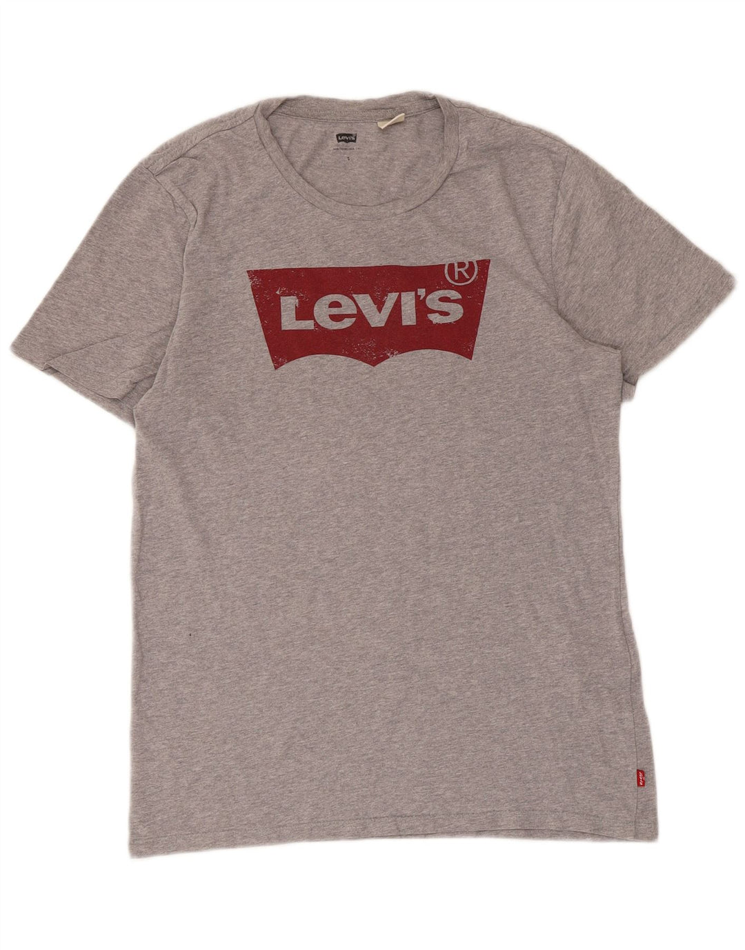 Męski T-shirt z grafiką Levi's, mały, szary, z bawełny w plamki