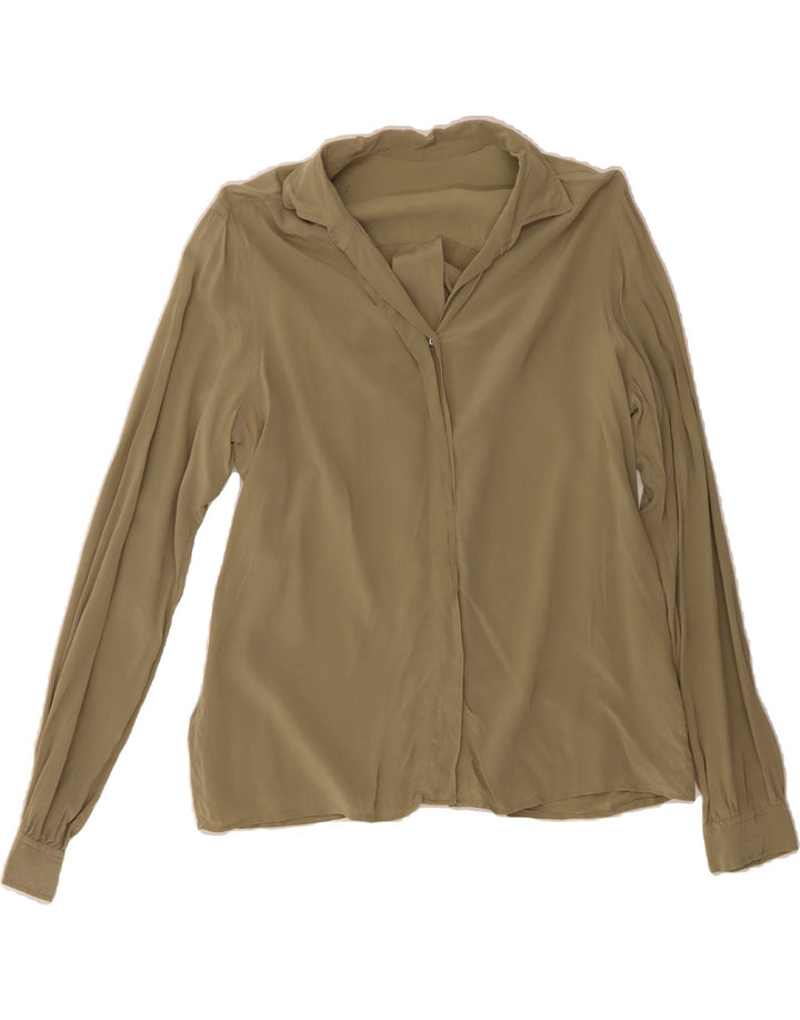 VINTAGE Womens Shirt UK 16 Large Khaki Vintage Vintage and Second-Hand Vintage from Messina Hembry 