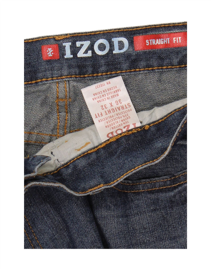 Izod Męskie proste dżinsy W36 L32 Niebieskie bawełniane