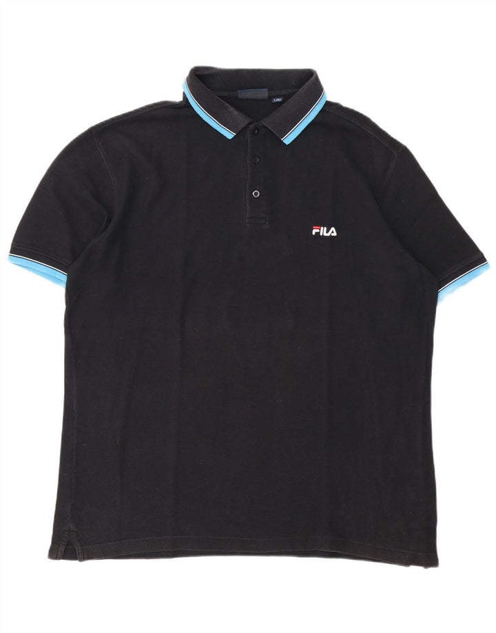 Męska koszulka polo Fila IT 52, duża, czarna, bawełniana