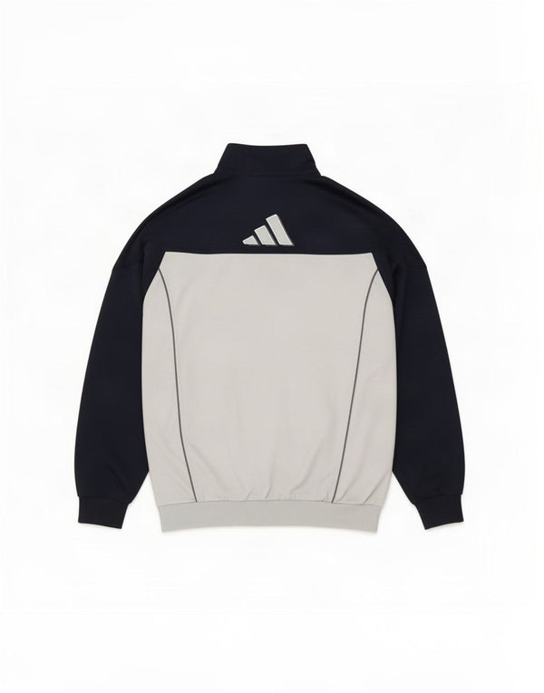 Męska kurtka dresowa Adidas UK 44/46, duża, granatowa, z blokami kolorów