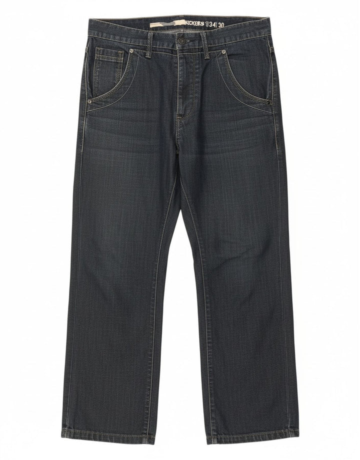 KICKERS Mens Straight Jeans W34 L30 Navy Blue