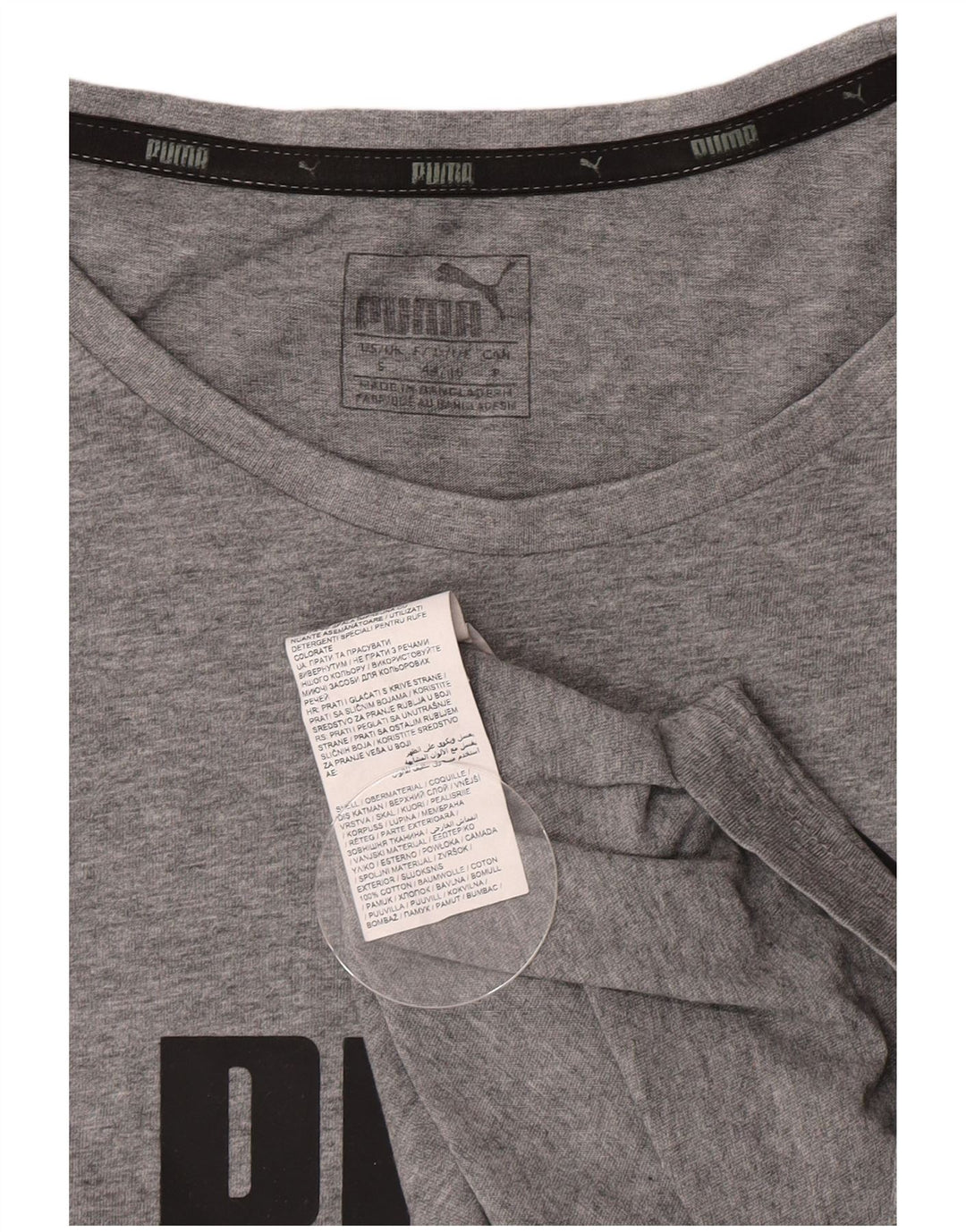 Męska koszulka z grafiką Puma, mała, szara, bawełniana
