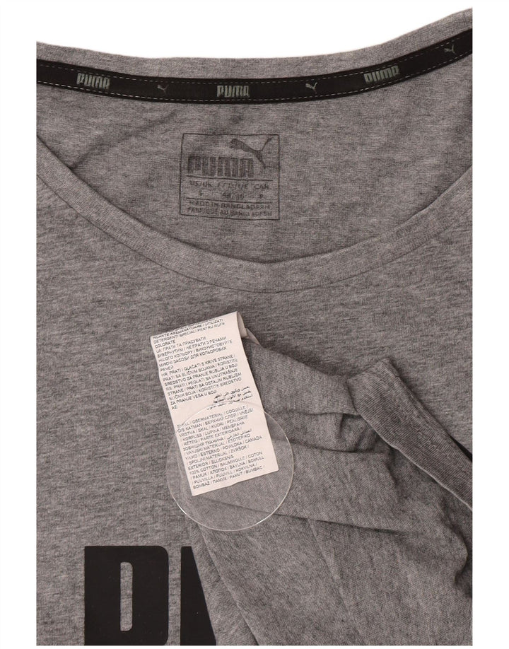 Męska koszulka z grafiką Puma, mała, szara, bawełniana
