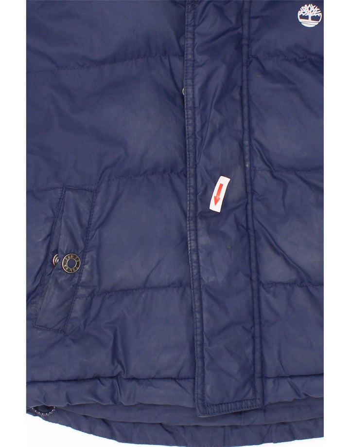 Wyściełana kurtka chłopięca z kapturem Timberland 4-5 lat, granatowa, poliester