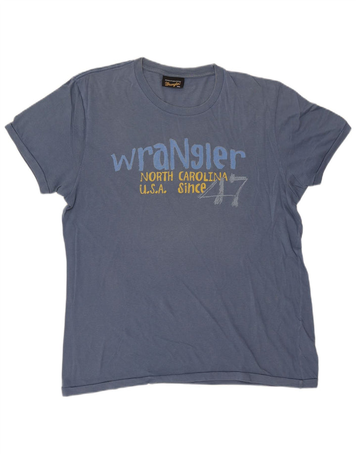 Męski T-shirt z grafiką Wrangler Top 2XL, niebieska bawełna