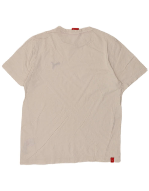 T-shirt męski Puma, mały, biały, bawełniany