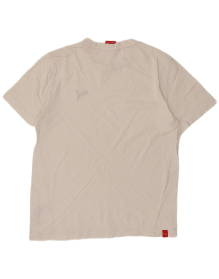 T-shirt męski Puma, mały, biały, bawełniany